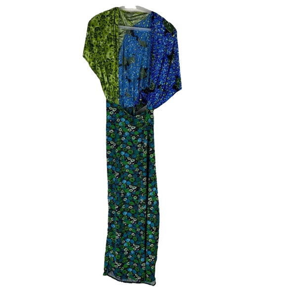 ZARA BLOGGERS FAVE MIX PRINT FLORAL DRAPED MIDI DRESS - Picture 4 of 11